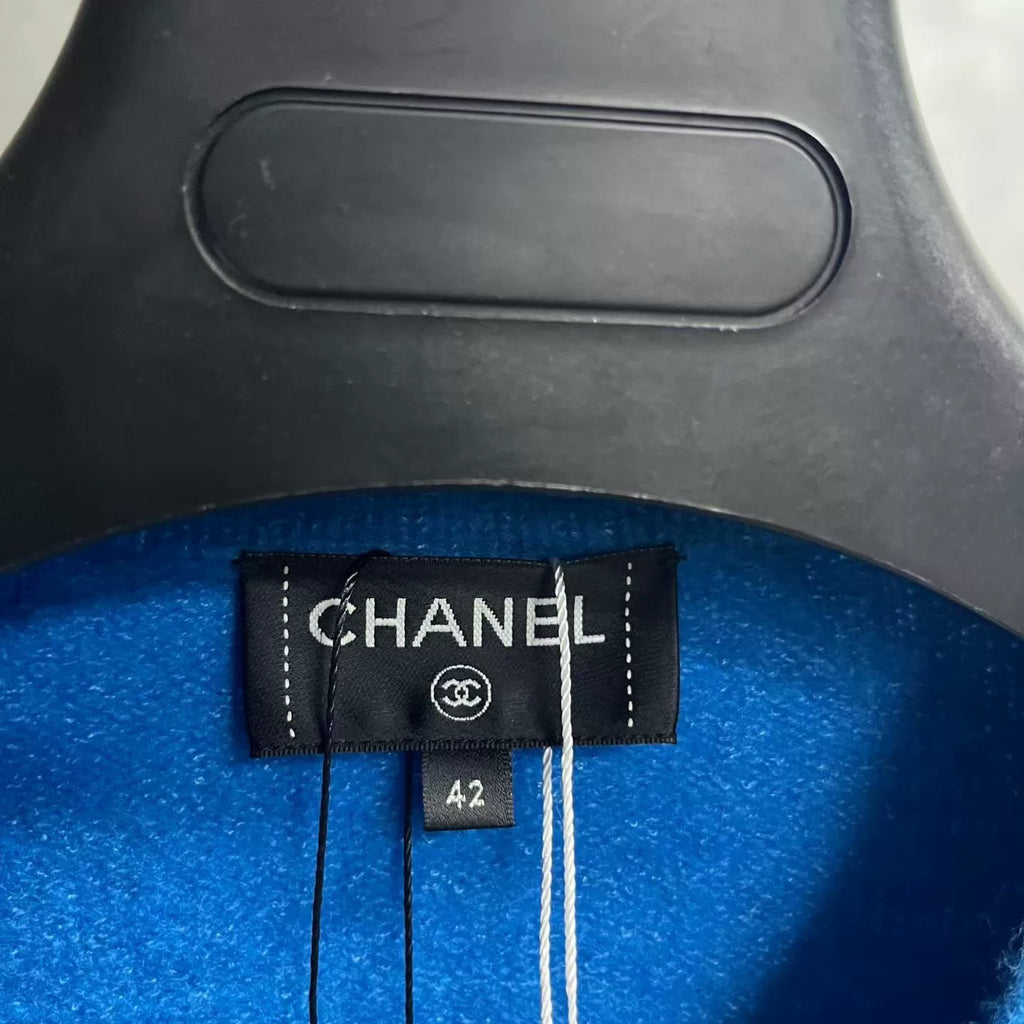 Chanel Blue Crew Neck Knit Sweater