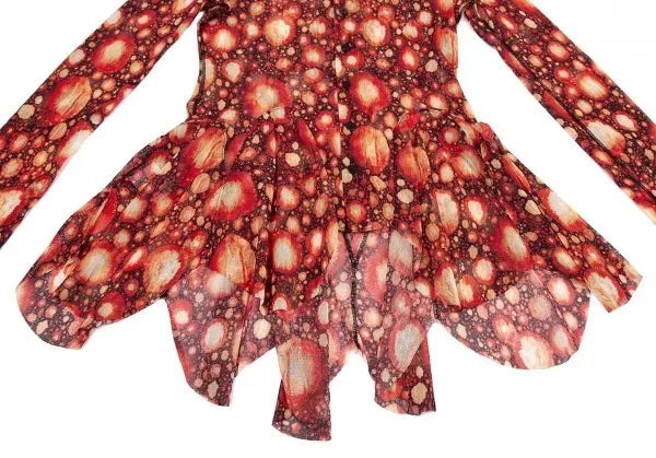 Jean Paul Gaultier Vintage Orange Cell Print Mesh Top