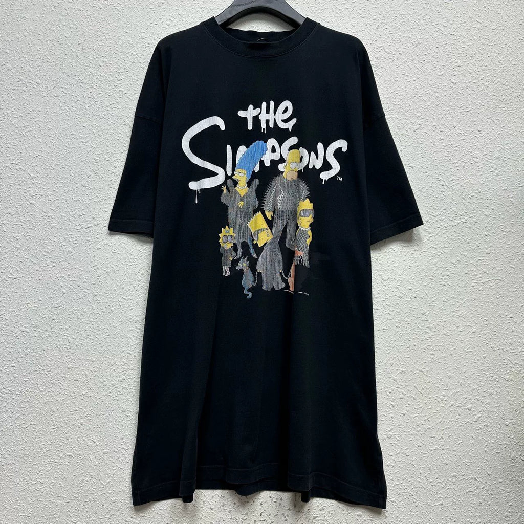 Balenciaga Simpson Print Distressed Short Sleeve Top