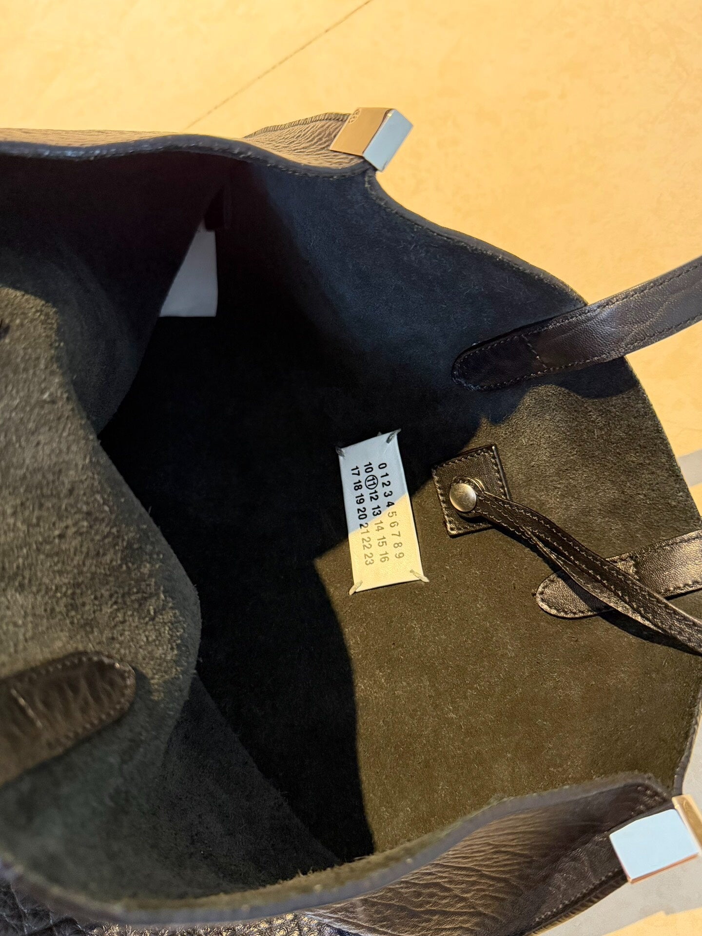 Maison Margiela Silver Buckle Patchwork Leather Handbag