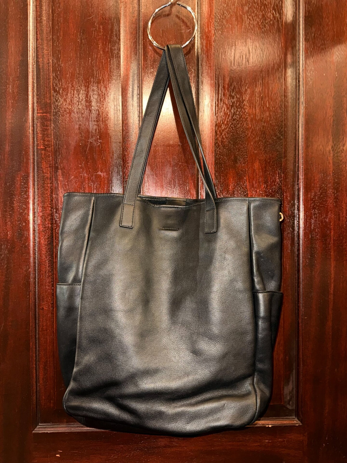 Alexander McQueen FW15 AMQ Black Cut-Out Skull Calfskin Tote Bag
