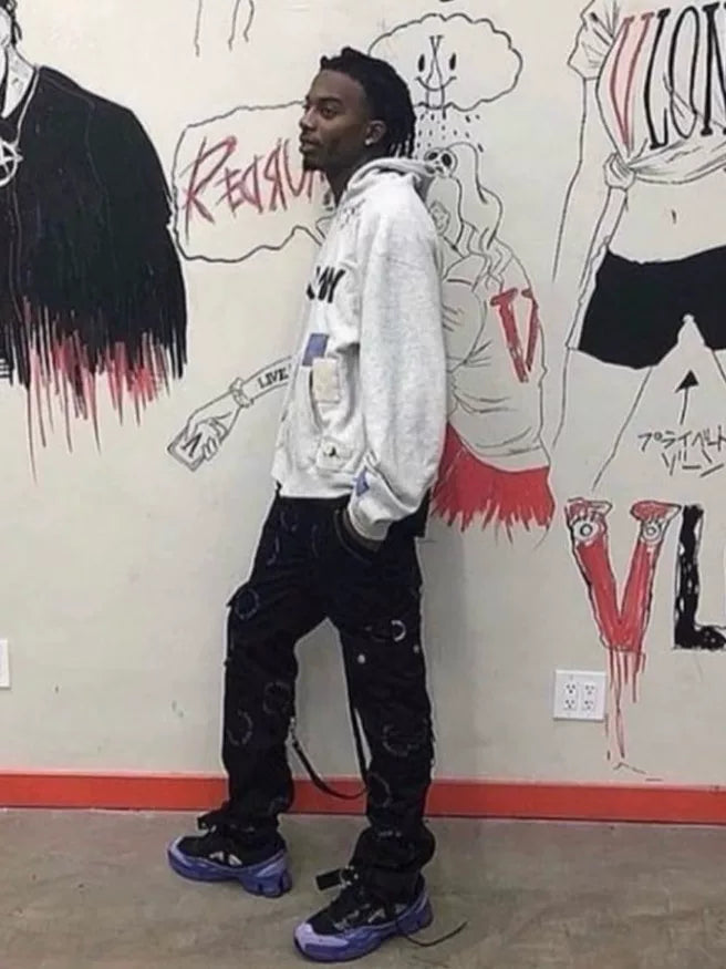 Vlone SS18 Black & Purple Cargo Bondage Pants