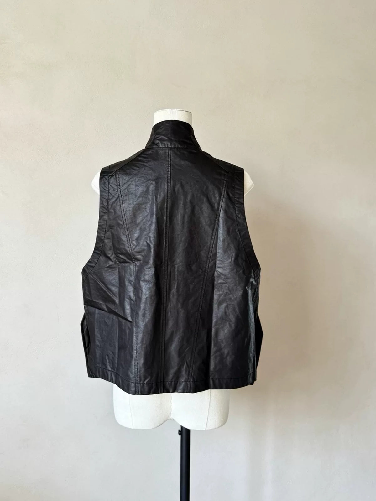 Julius SS23 Coated Deconstructed Stand-Collar Vest