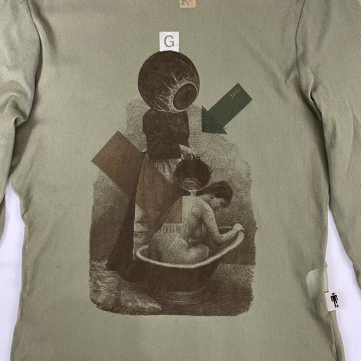 2003 Fall/Winter Jean Paul Gaultier Eye Print Elastic Mesh Turtleneck Long-Sleeve T-Shirt