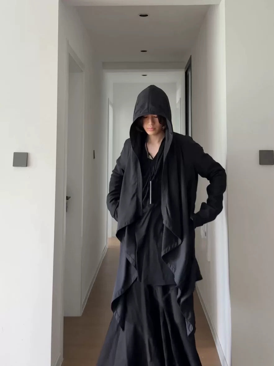 Julius AW10 Irregular Multi‑Way Cape‑Style Coat