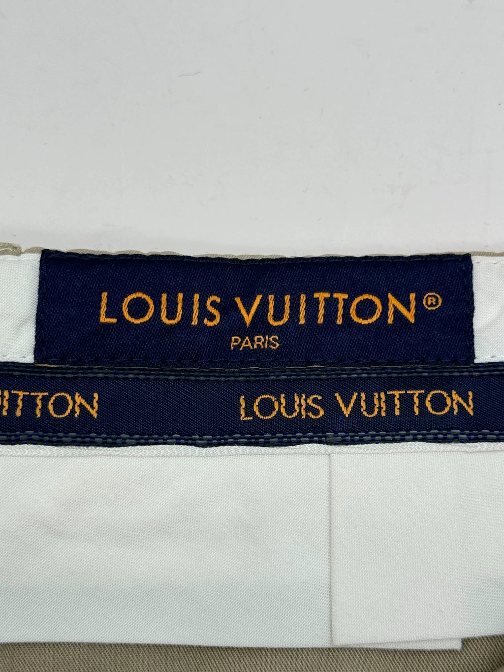 Louis Vuitton SS26 Khaki Monogram Embossed Rivet Cargo Pants