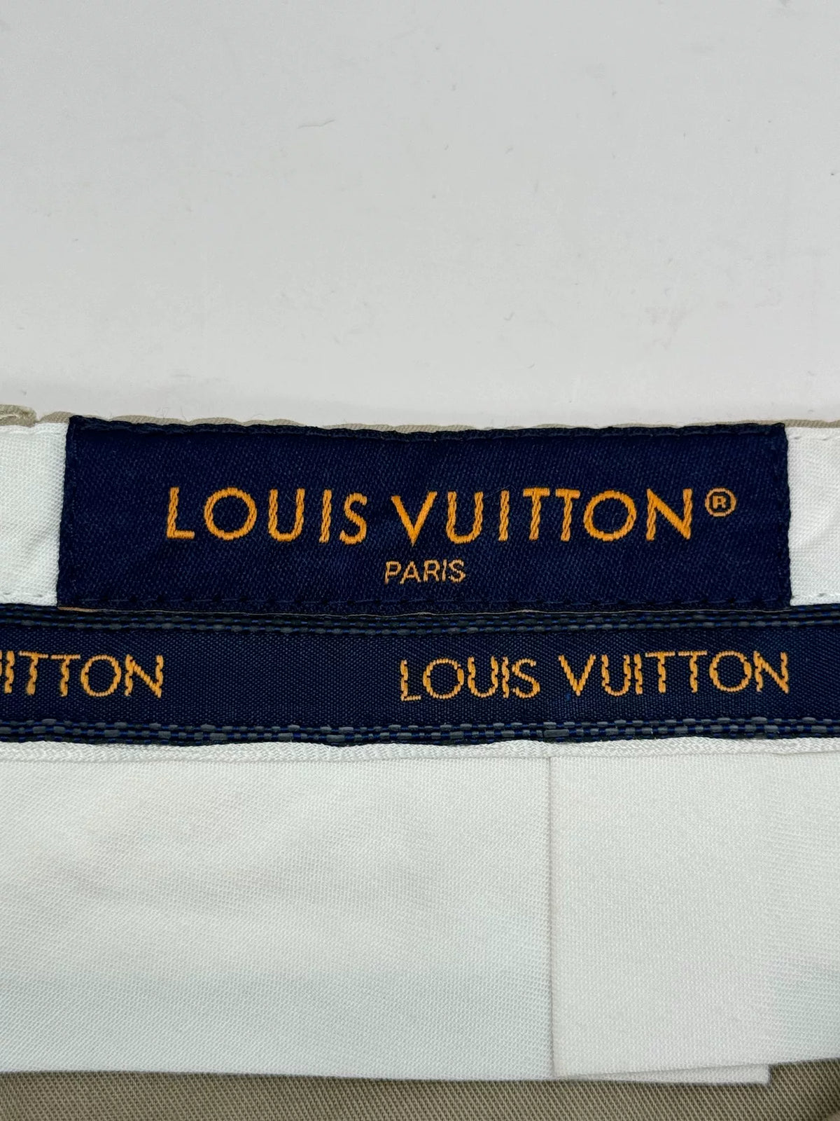 Louis Vuitton SS26 Khaki Monogram Embossed Rivet Cargo Pants