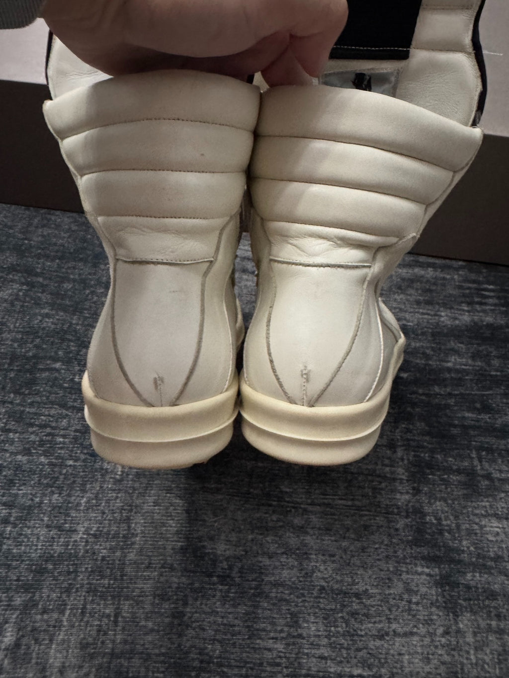 Rick Owens White Inverted-Triangle Sneakers