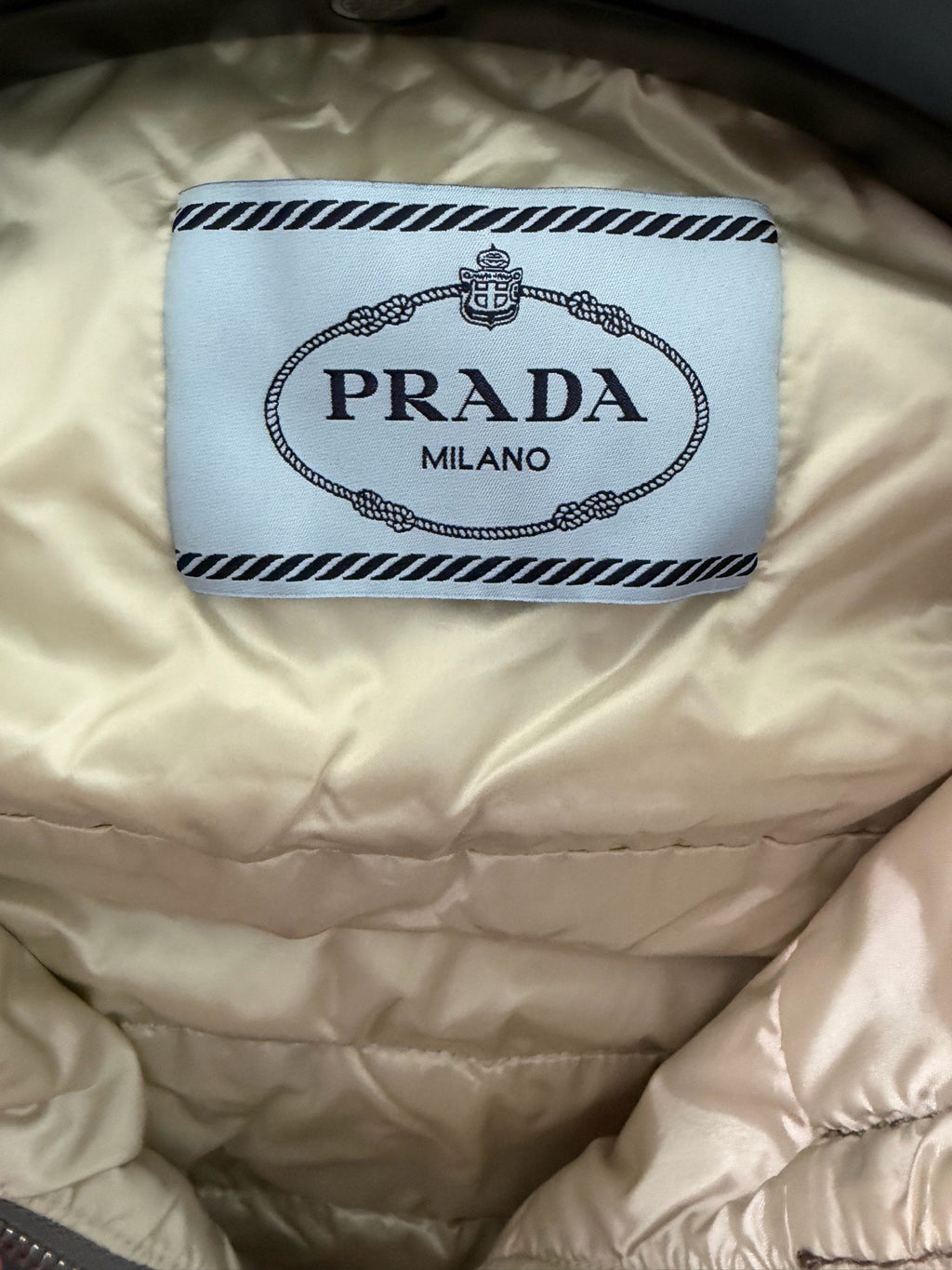Prada Metal Triangle Logo Down Jacket