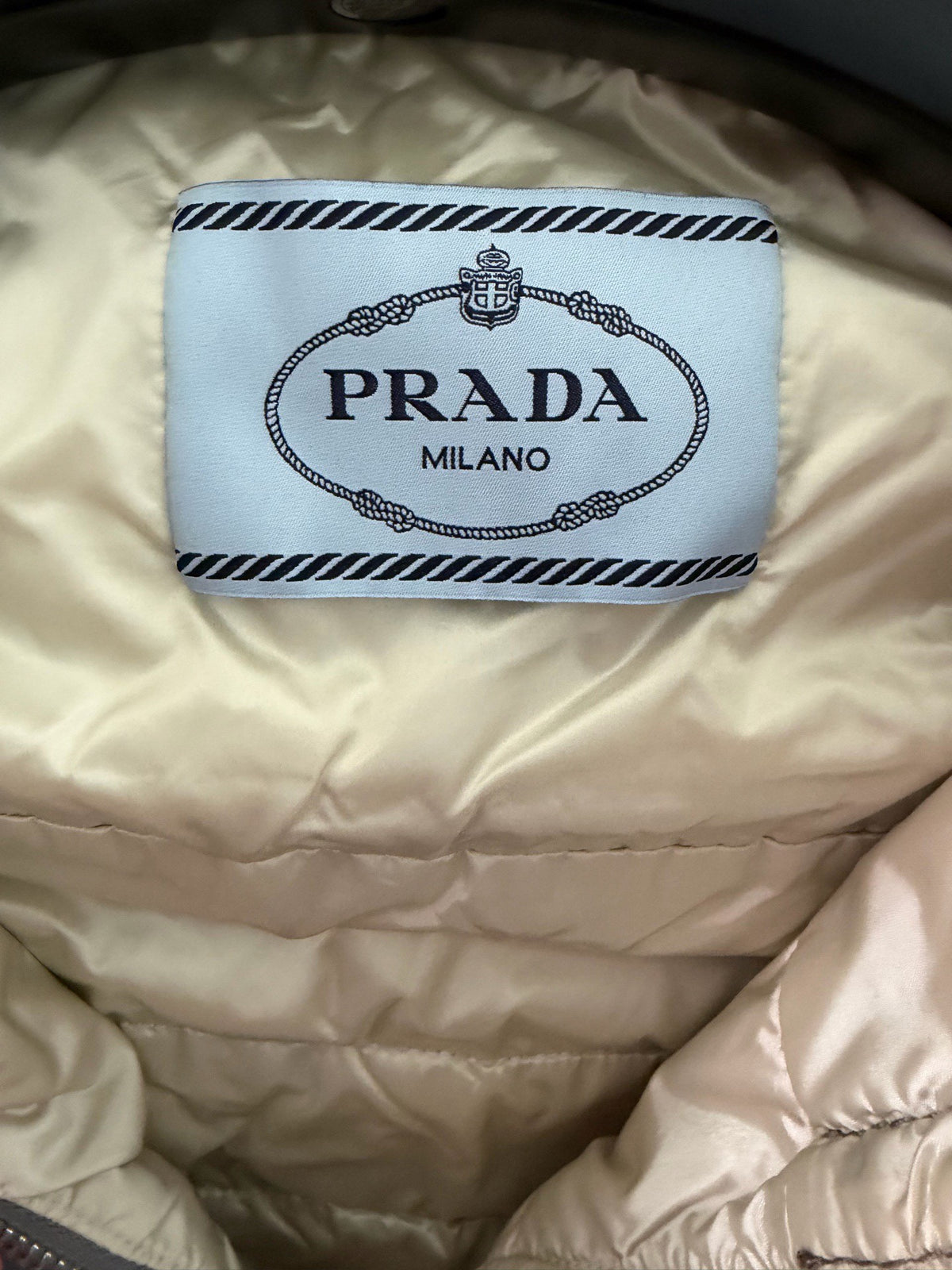 Prada Metal Triangle Logo Down Jacket