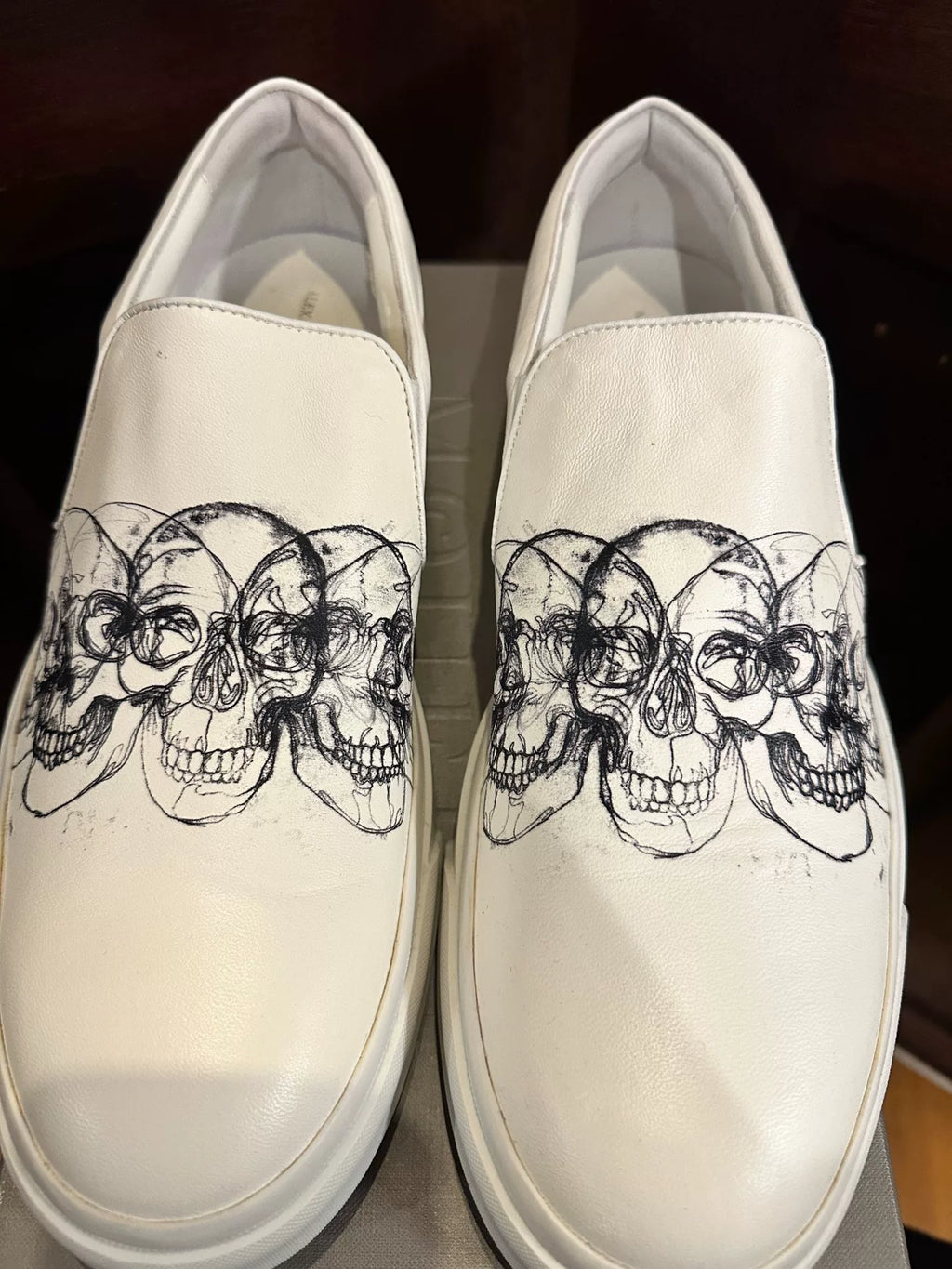 Alexander McQueen SS16 White 3D Skull Lambskin Sneakers