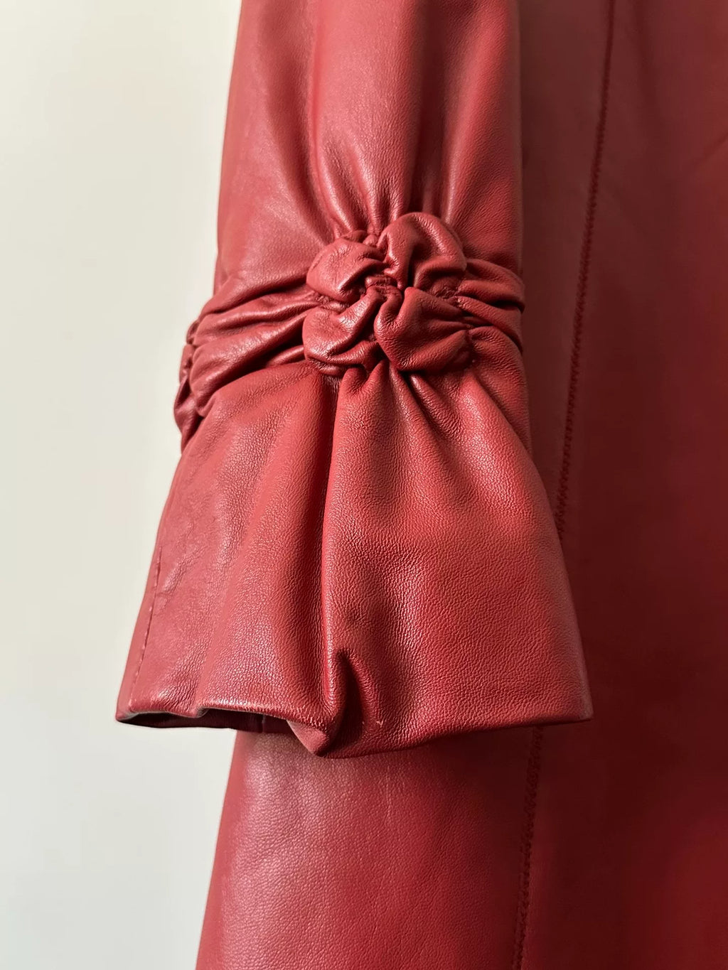 Balmain vintage-style lambskin mid-length coat