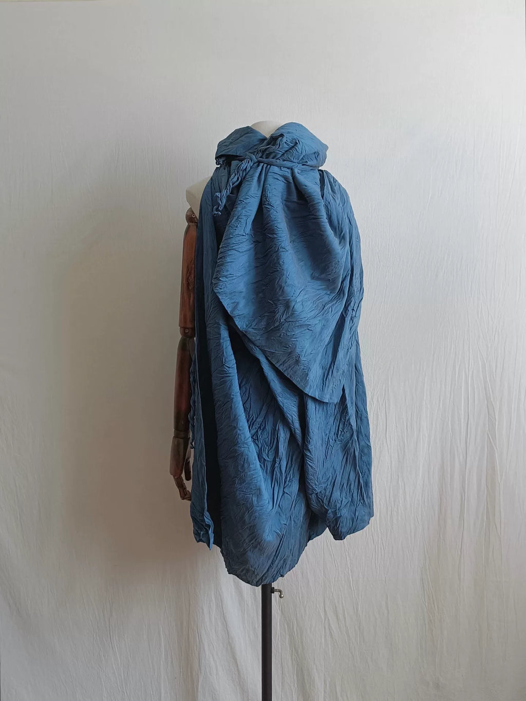 Issey Miyake 1990s Blue Letter in the Wind Top