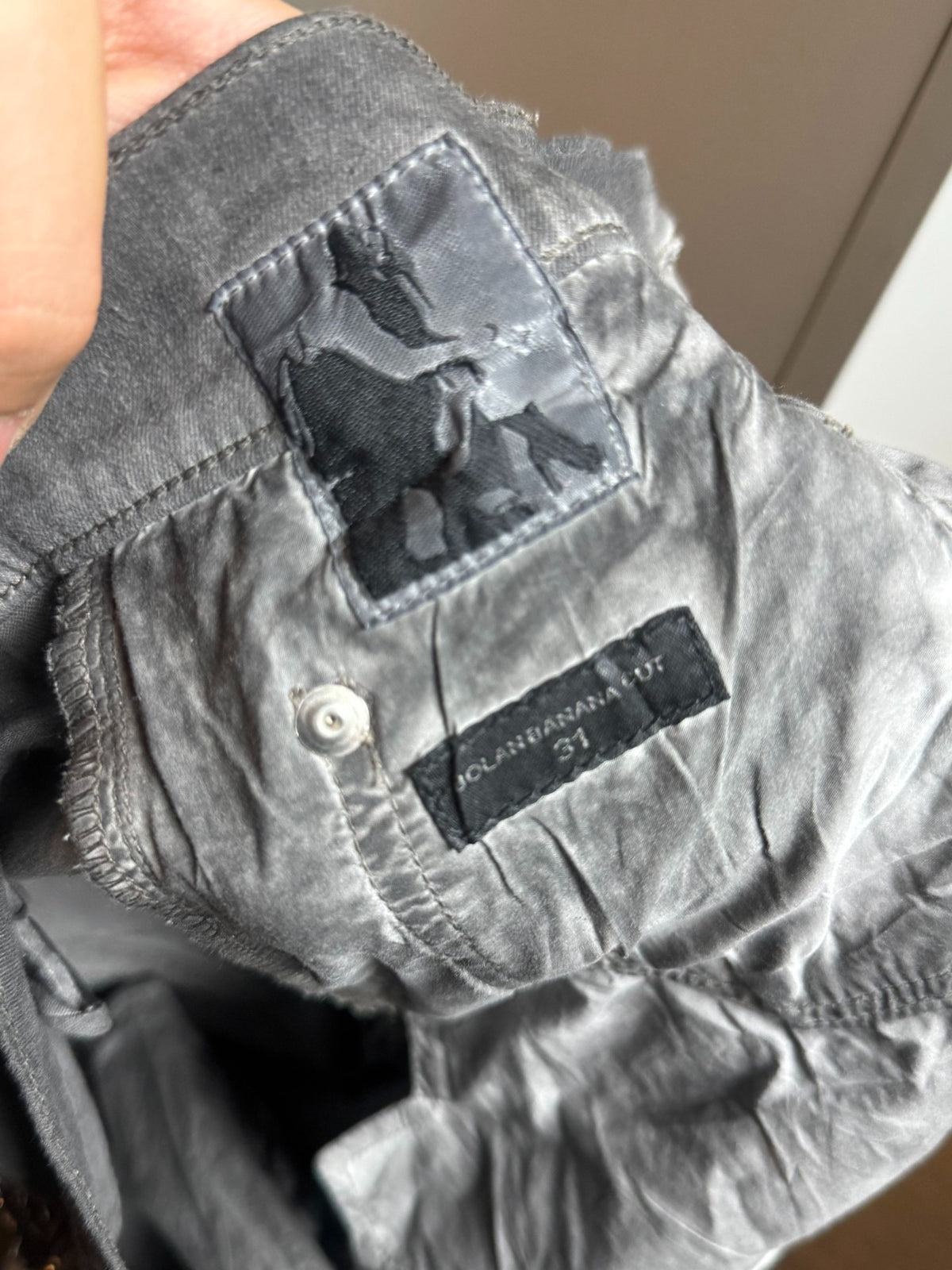 Rick Owens washed banana zipper jeans