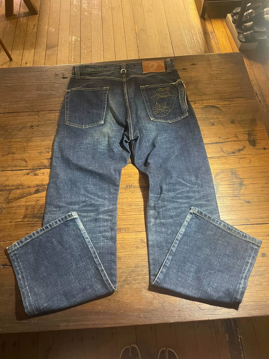 mastermind Japan × Theater8 Rolling Stone Blue Washed Cotton Spandex Jeans