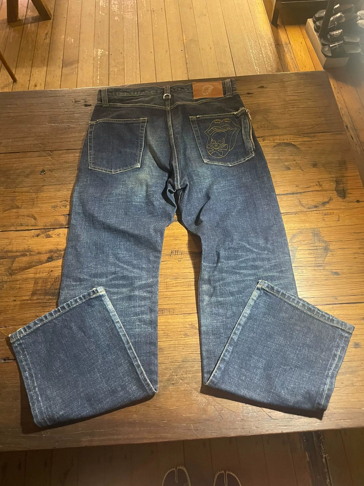 mastermind Japan × Theater8 Rolling Stone Blue Washed Cotton Spandex Jeans