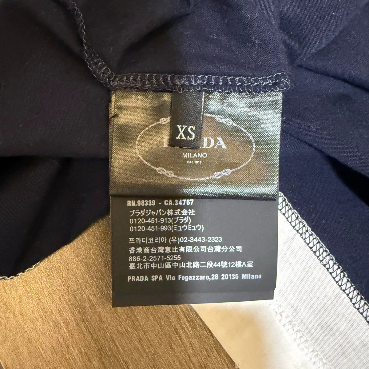 Prada Triangle Logo Two-Piece Cotton Long-Sleeve Top