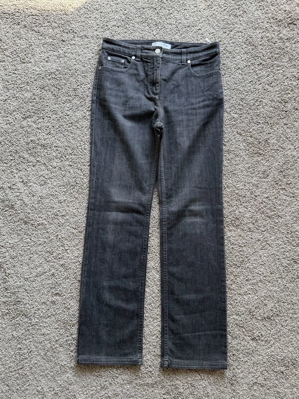 Dior Charcoal Grey Washed Denim Jeans by John Galliano