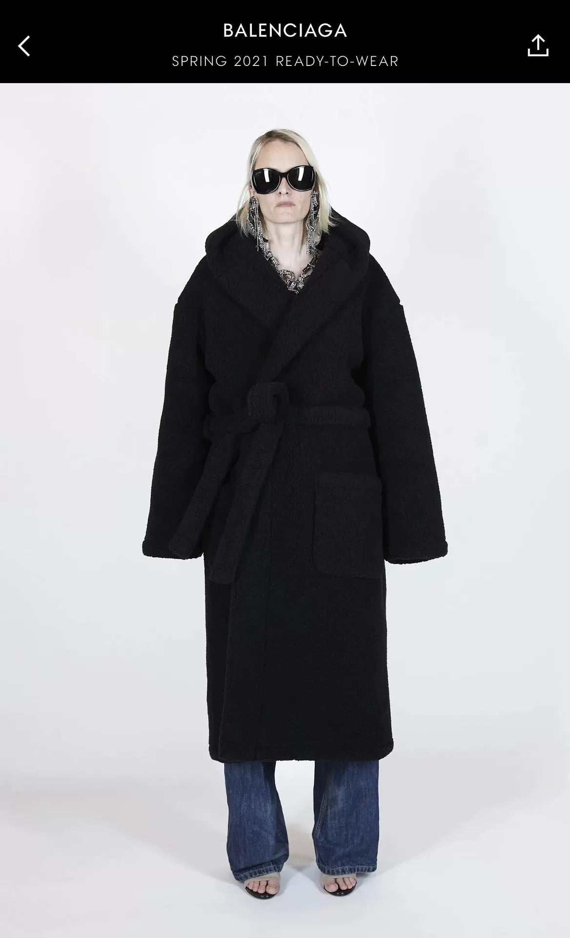 Balenciaga Faux Shearling Runway Robe Coat