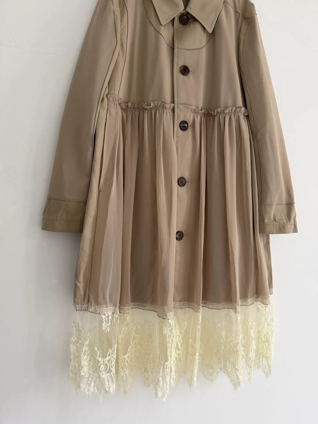 Undercover Trench Takahashi Jun lace panel trench coat jacket