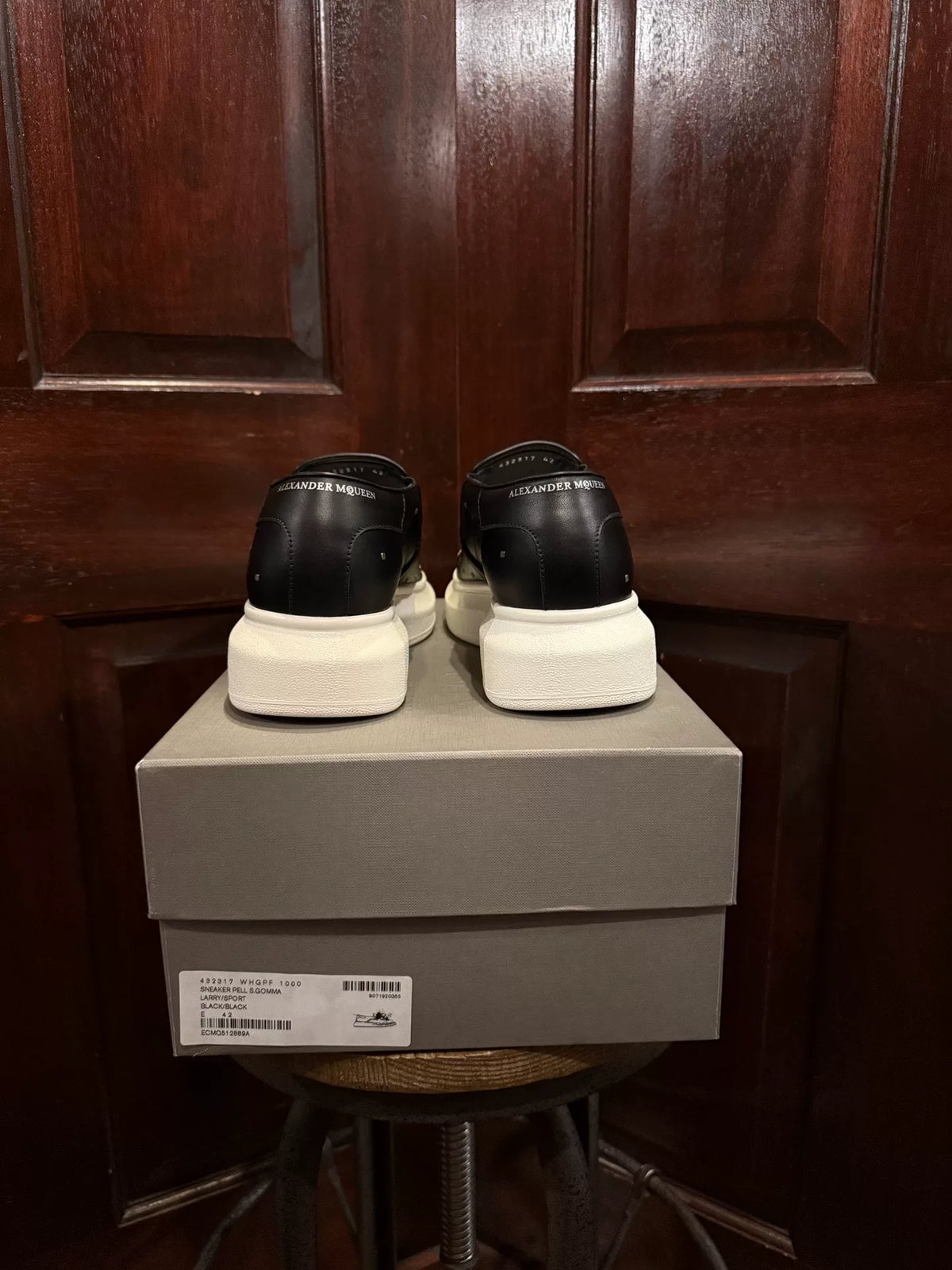 Alexander McQueen SS16 Black Studded Skull Platform Sneakers