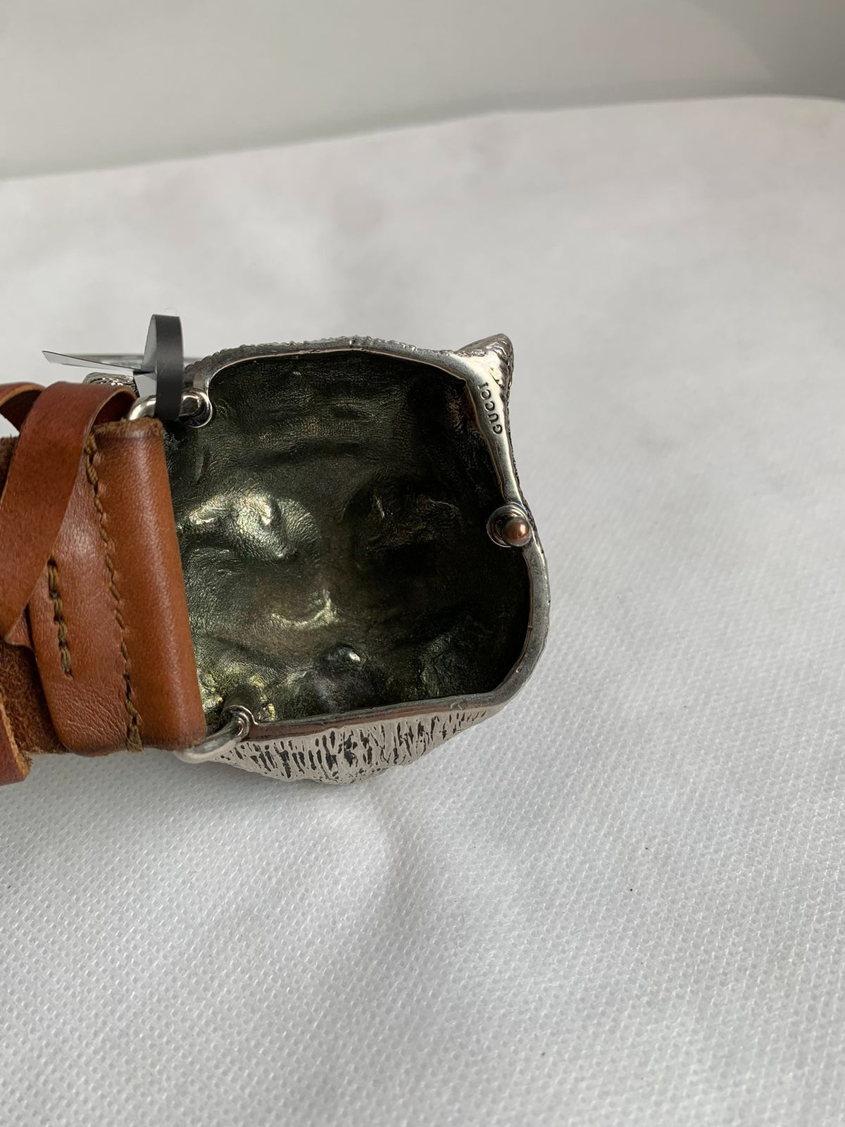 Gucci Brown Tiger Head Leather Belt