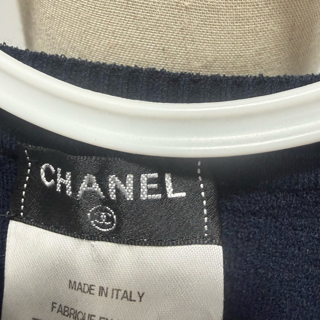Chanel Butterfly All-Over Print Knit Short Sleeve Top