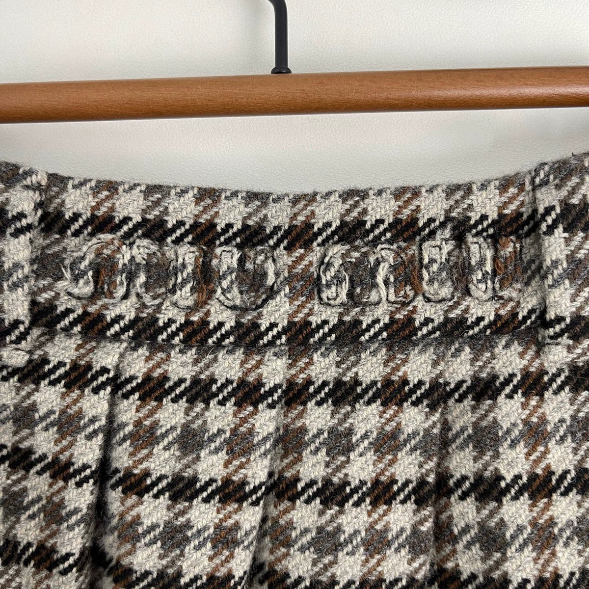 Miumiu Houndstooth Pleated Skirt