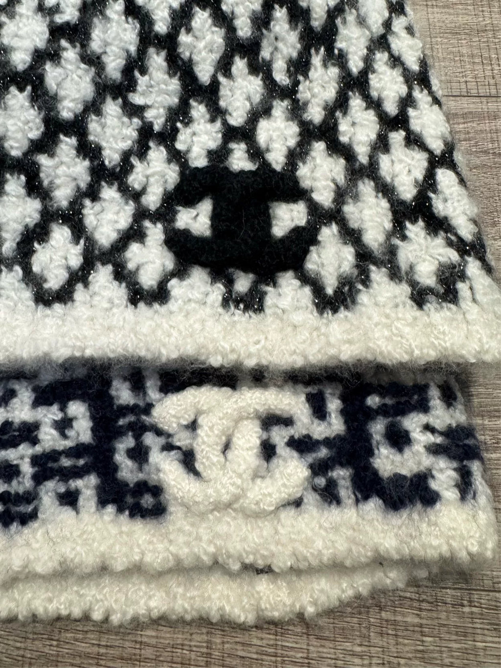 Chanel White Tweed Cashmere Beanie