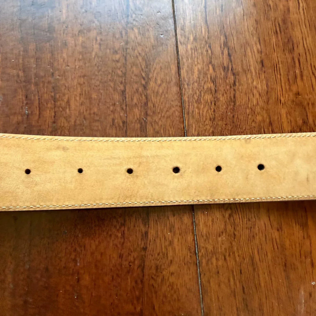 Gucci Monogram Print Leather Belt