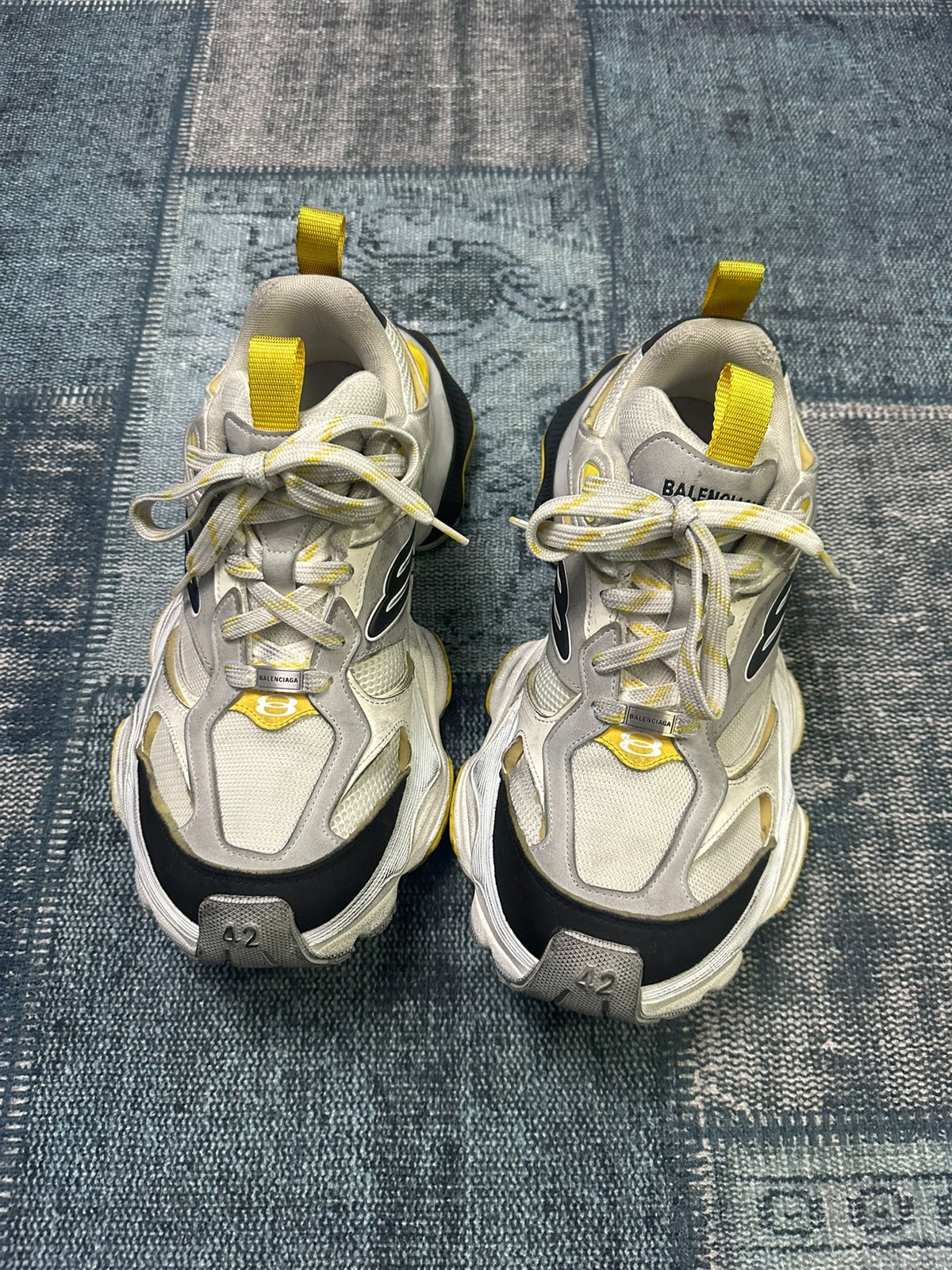 Balenciaga cargo silver-white-yellow  Runway Shoes