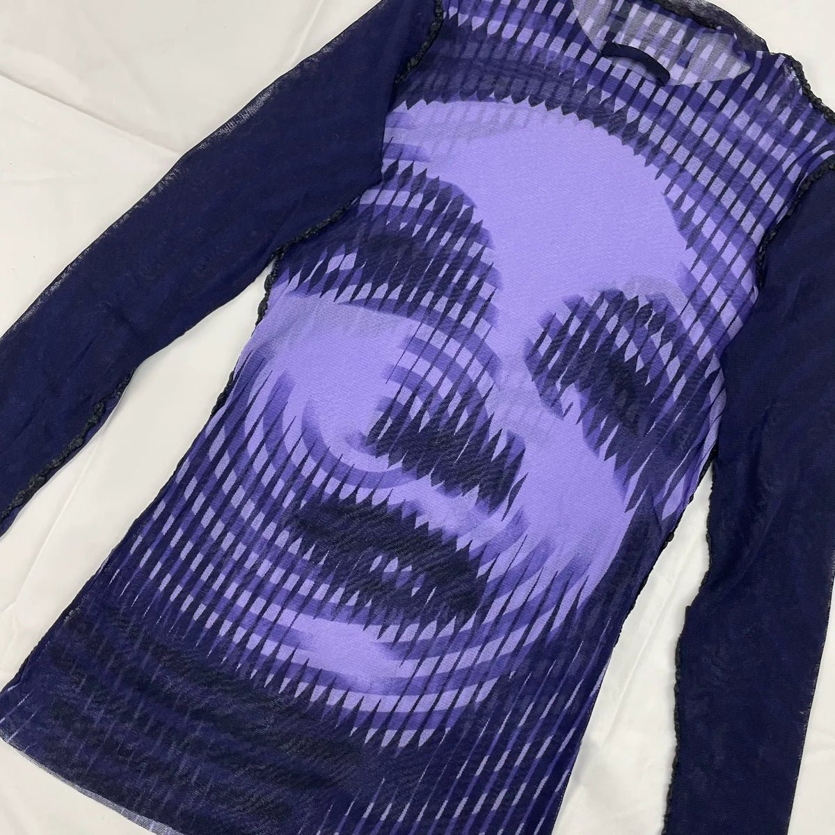 2001 Fall/Winter Jean Paul Gaultier Woman's Face Print Mesh T-Shirt
