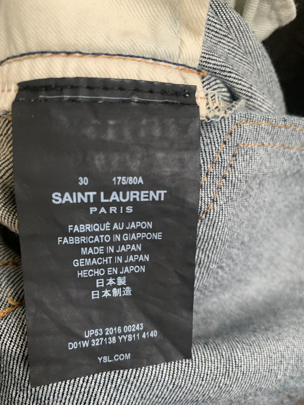 Saint Laurent Japanese Made Denim Jeans