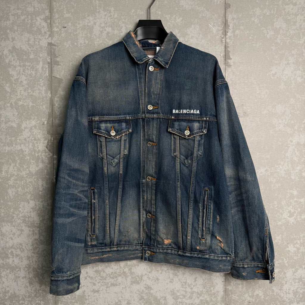 Balenciaga Denim Distressed Jacket