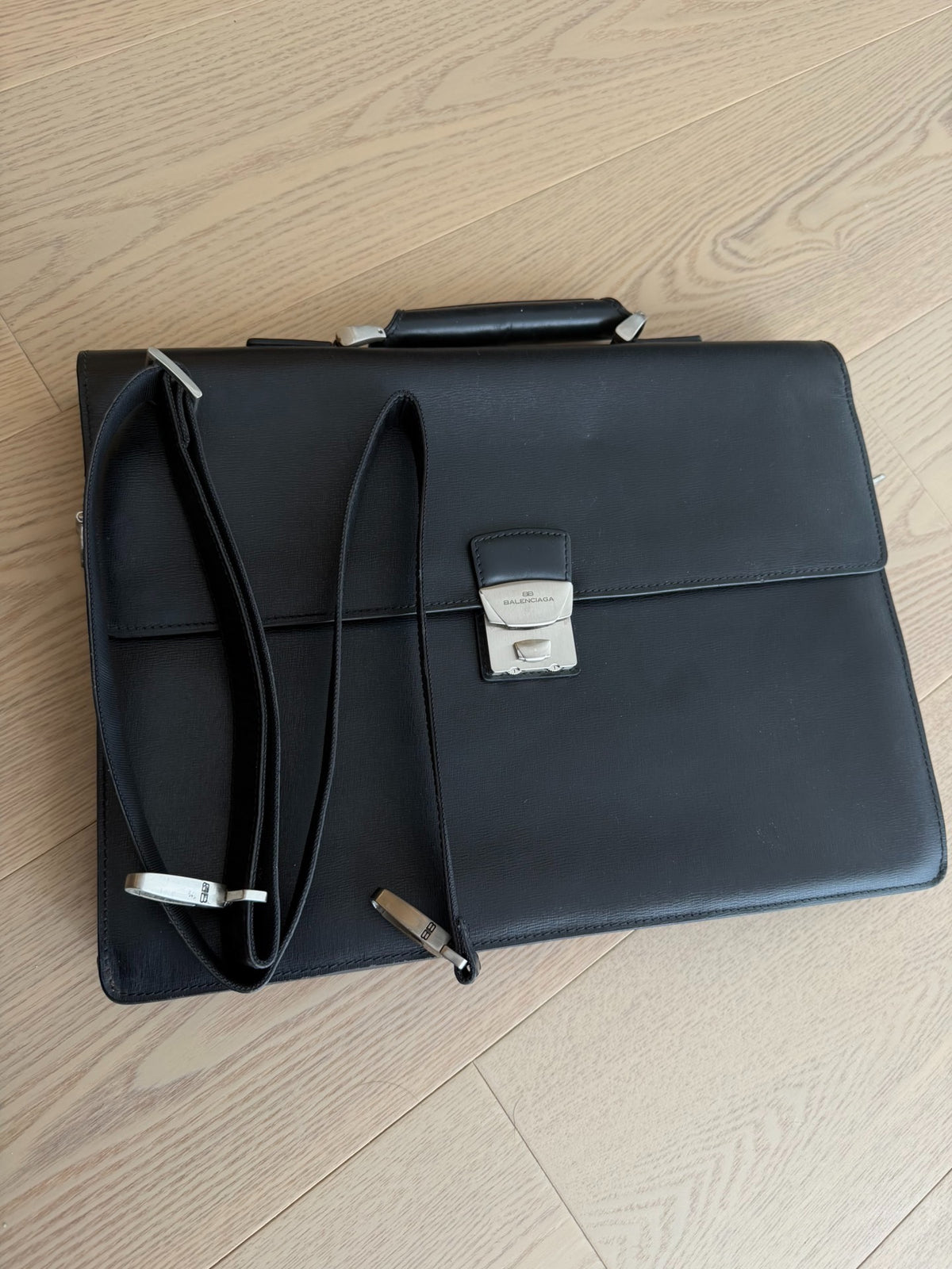 Balenciaga Password Lock Leather Shoulder Bag