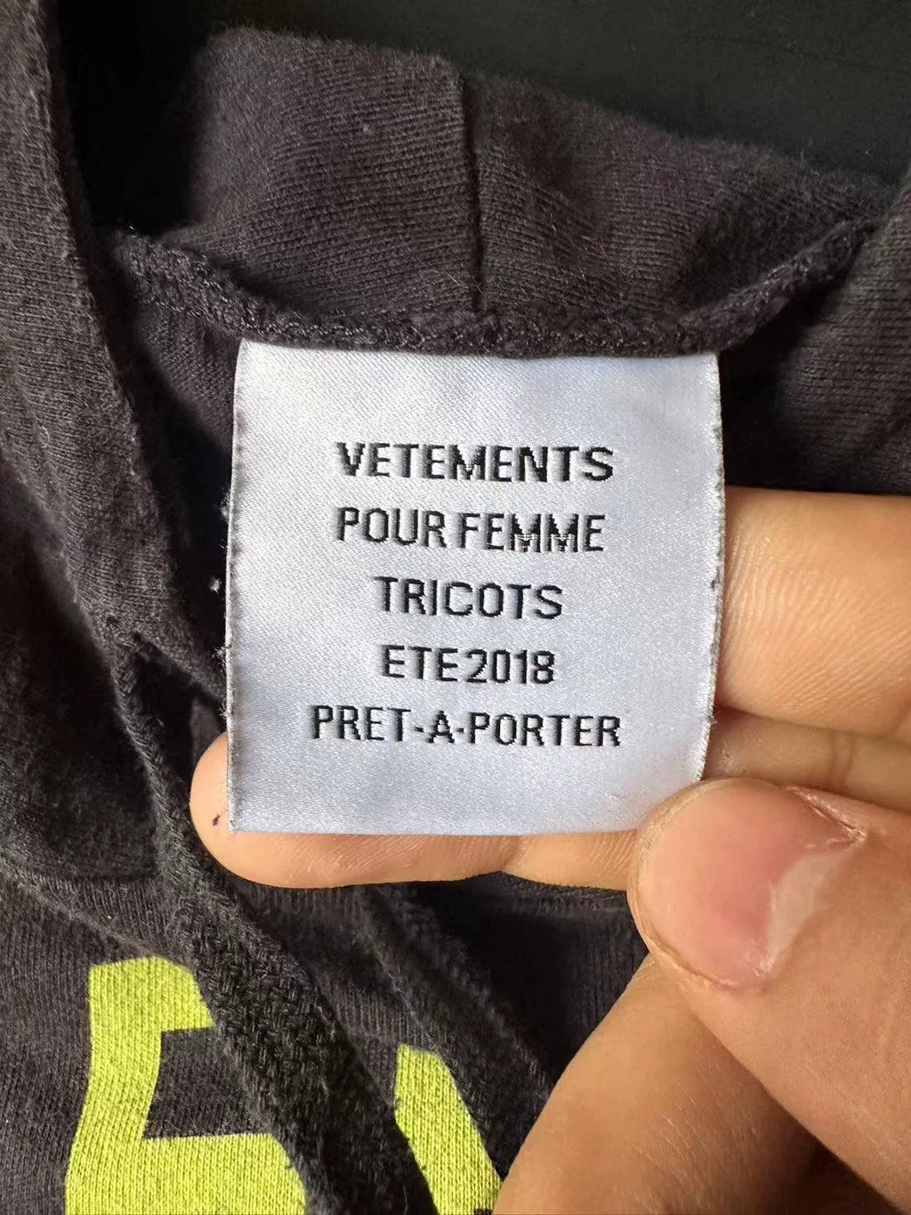 Vetements thin 18SS upside-down person hoodie