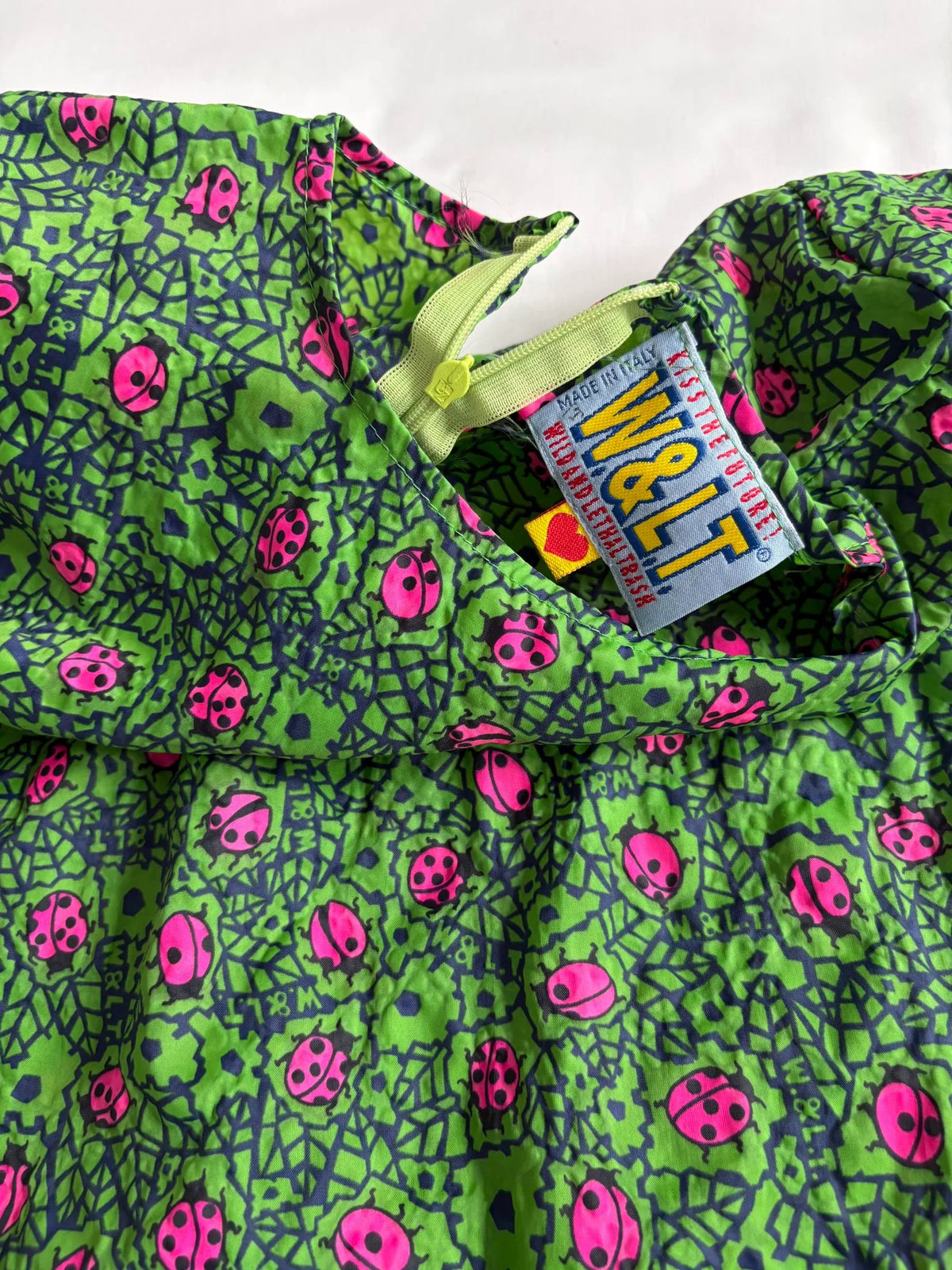 Walter van Beirendonck show‑model beetle dress W&LT second‑hand vintage 1997‑1998 show‑model Seven‑star ladybug printed dress