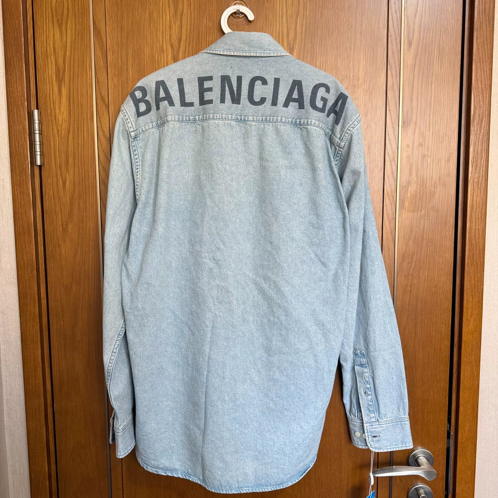 Balenciaga Back Logo Denim Shirt