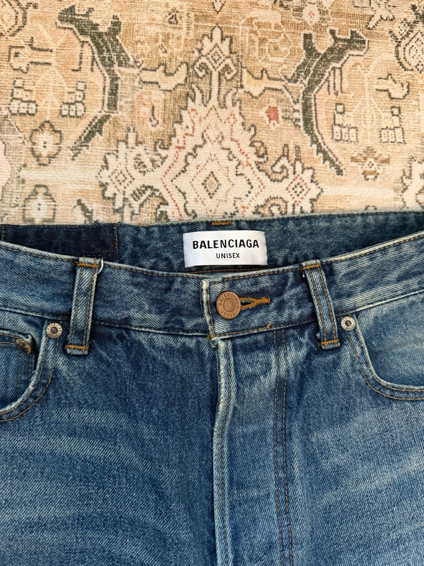 Balenciaga Distressed Blue Denim
