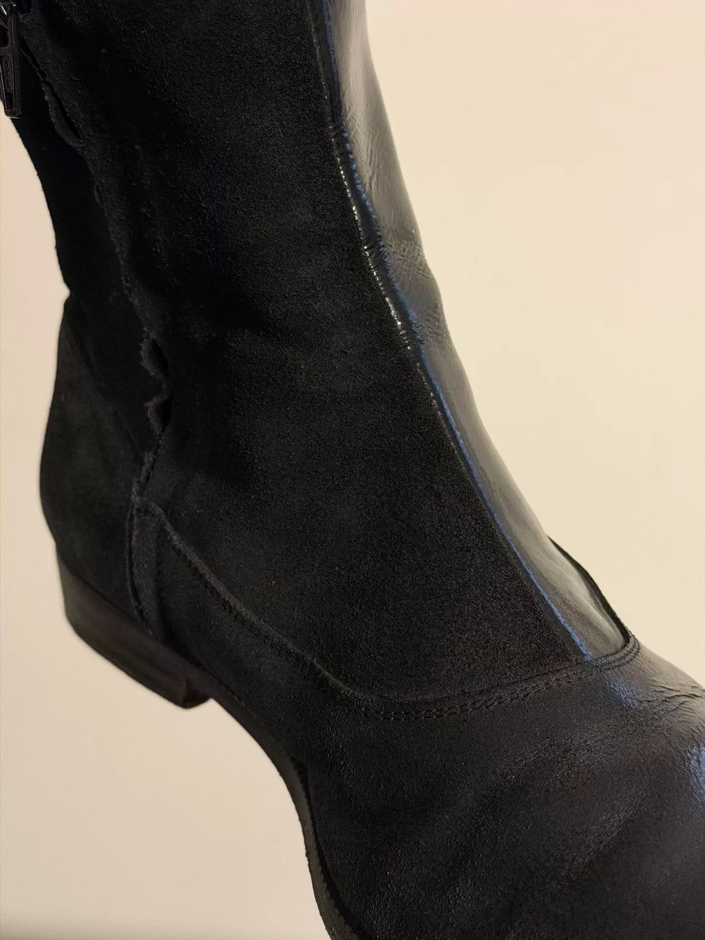 Maison Martin Margiela 2000s Gradient Patent-to-Suede Leather Boots