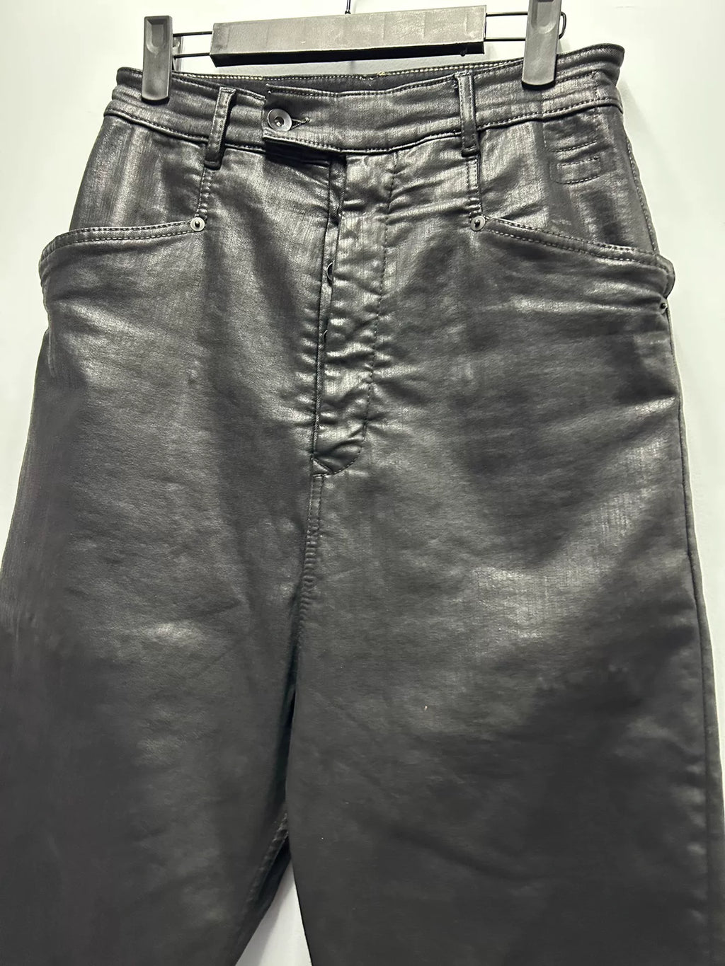 Rick Owens Waxed Wide-Leg Pants Shoes
