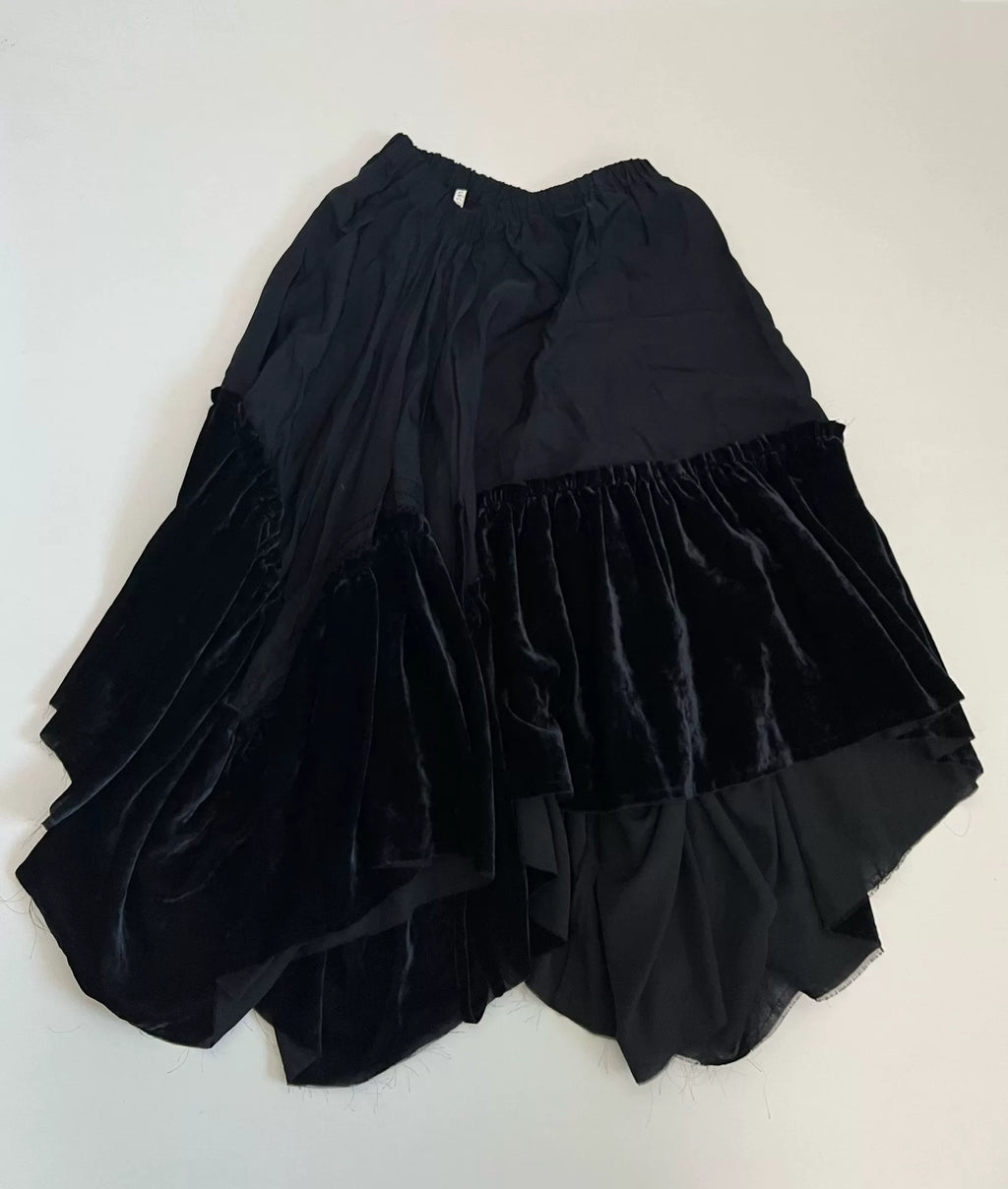 Comme des Garçons Rei Kawakubo Tricot Line Velvet Patchwork Skirt