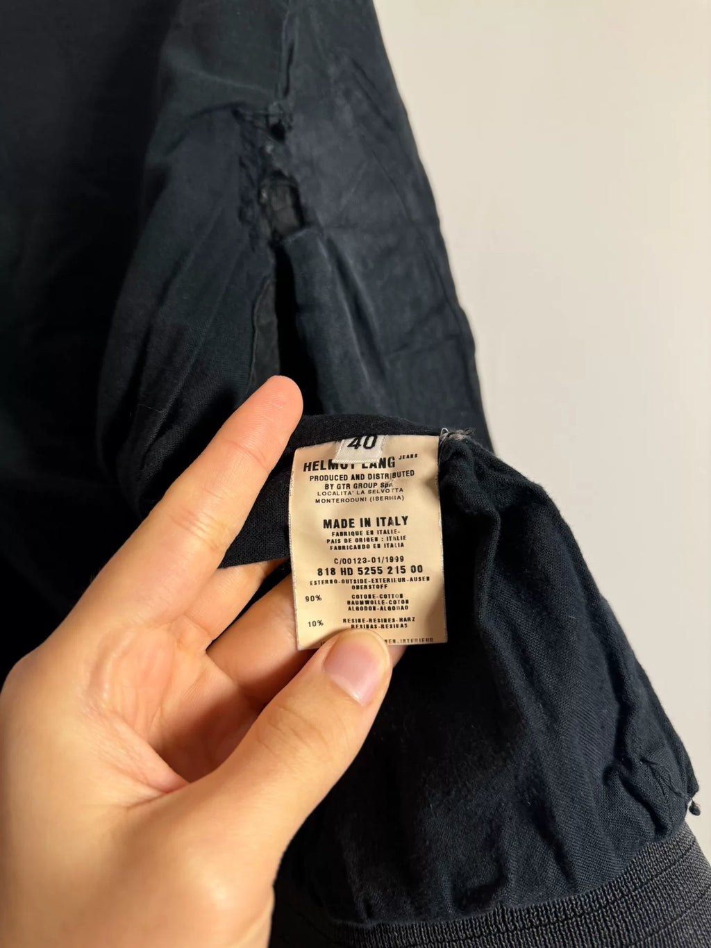 Helmut Lang SS99 Black High Neck Ma-1 Bomber Jacket
