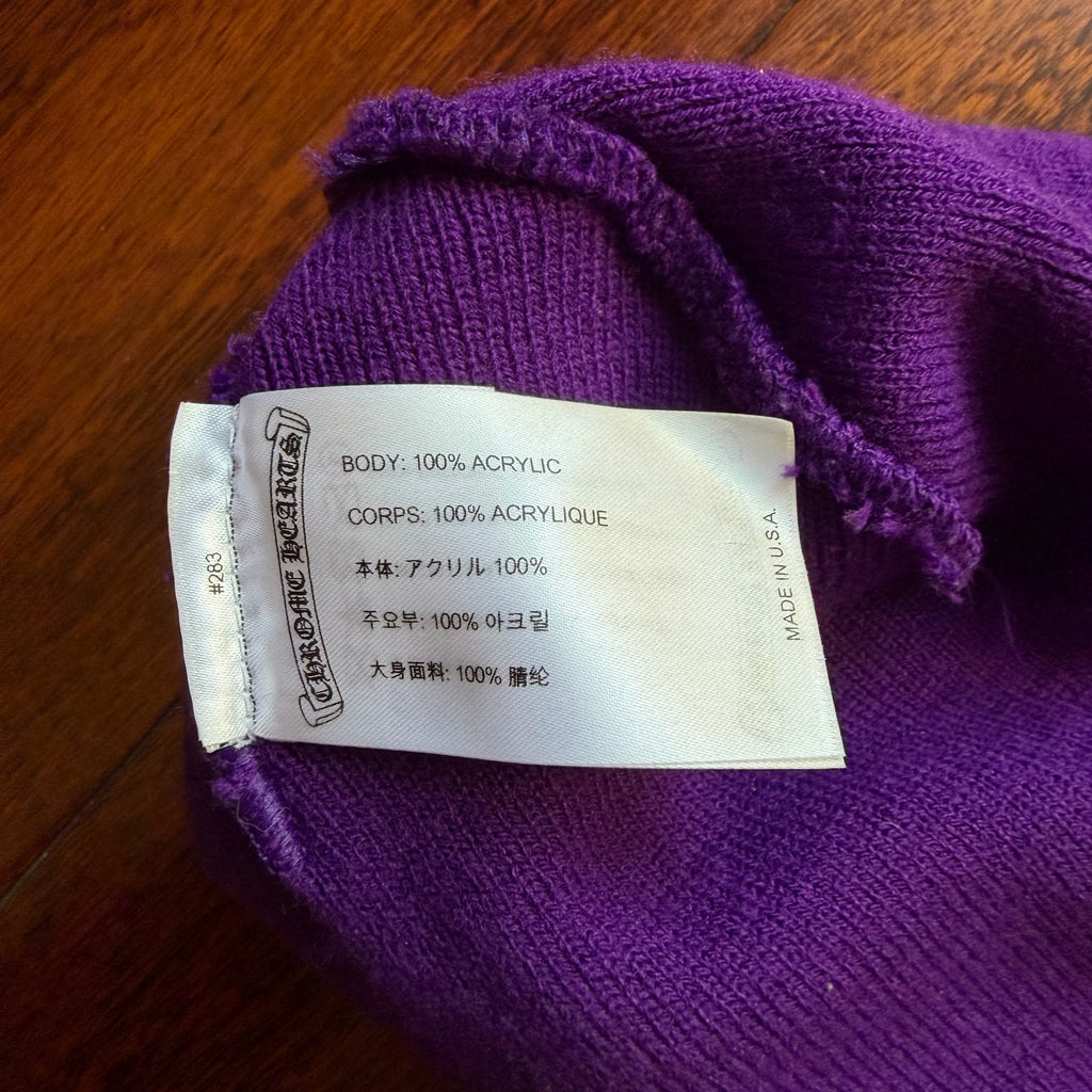 Chrome Hearts Purple Sanskrit Embroidered Beanie