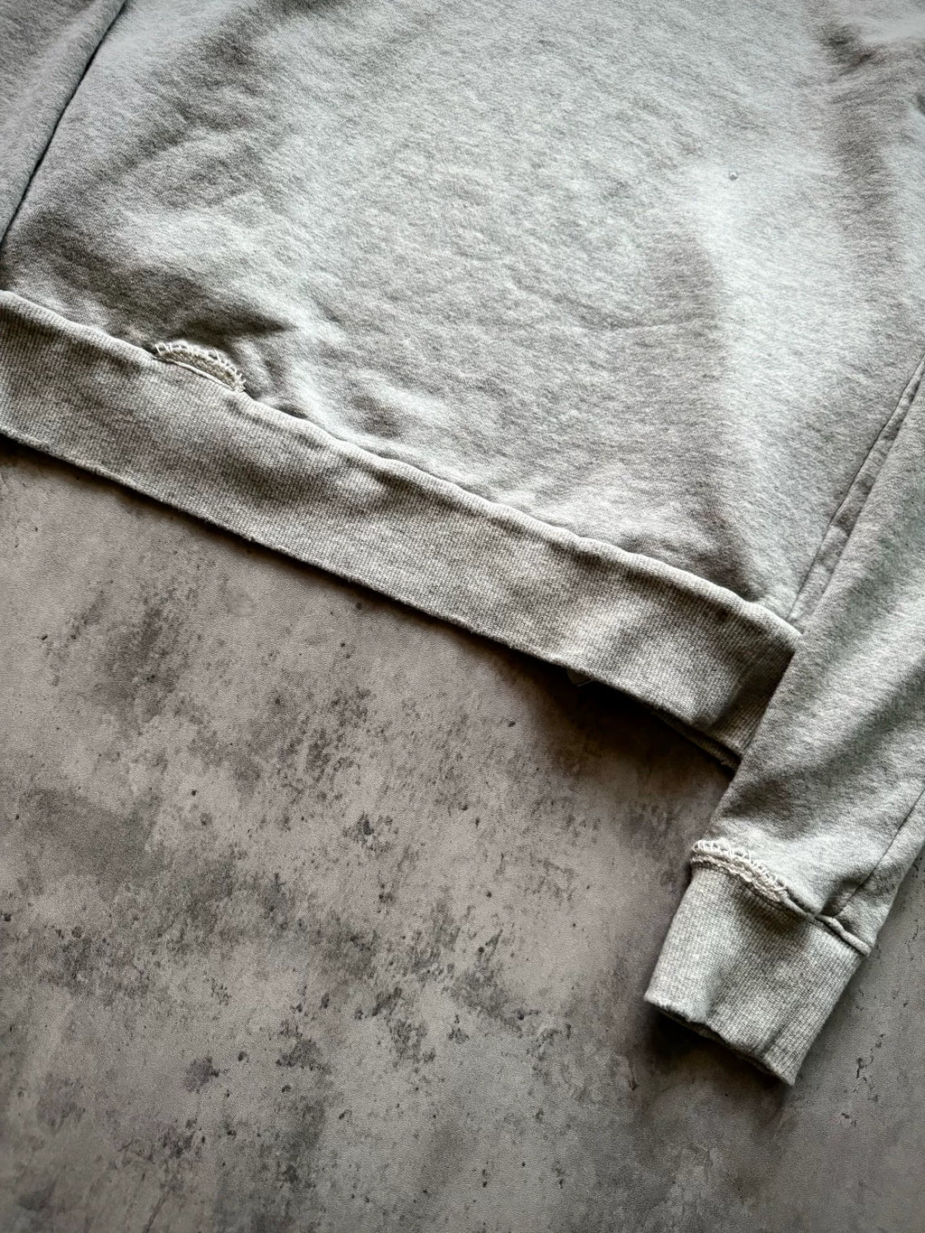 Saint Laurent 17AW Distressed Patch Hooded Gray Sweater by Anthony Vaccarello