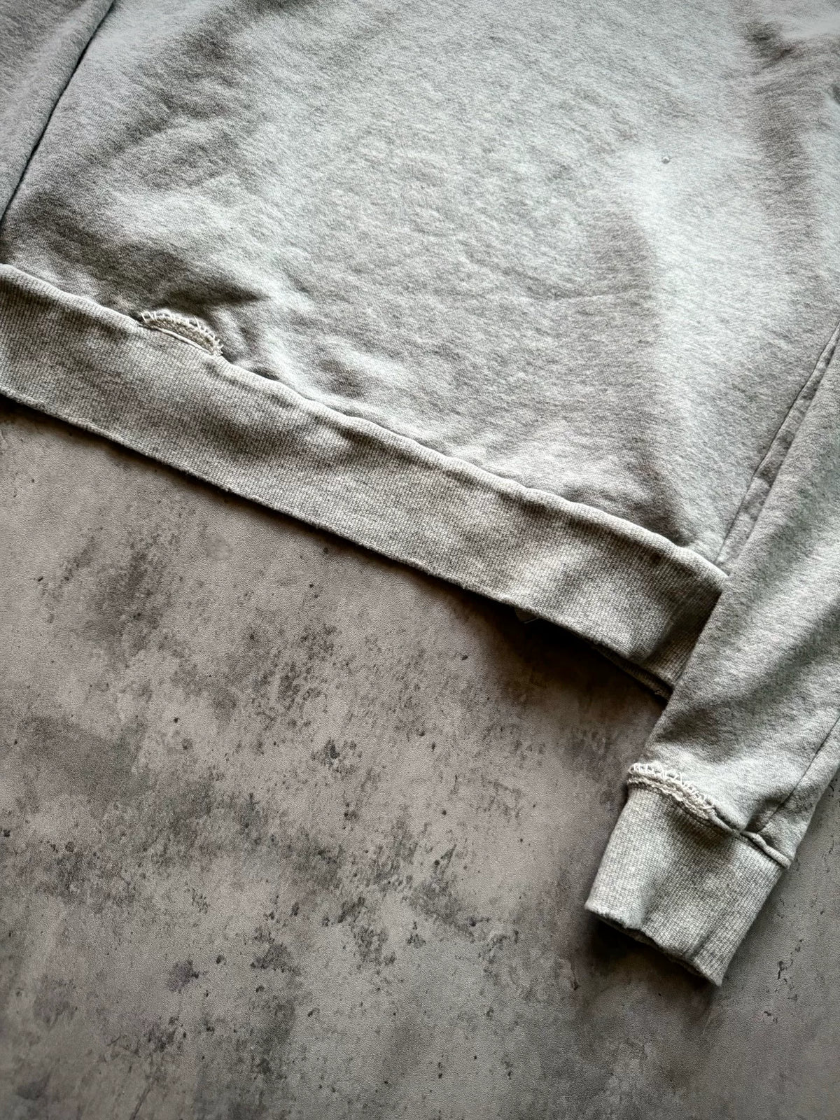 Saint Laurent 17AW Distressed Patch Hooded Gray Sweater by Anthony Vaccarello