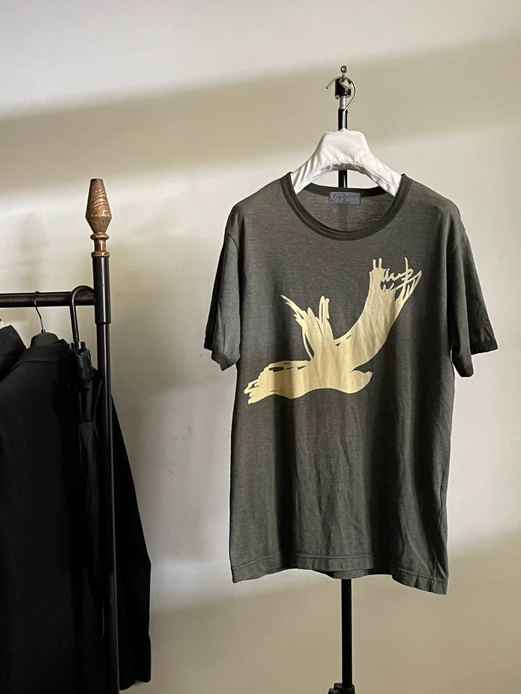 Yohji Yamamoto FW11 First Year “Bird” Crow Dip‑Dyed T‑shirt