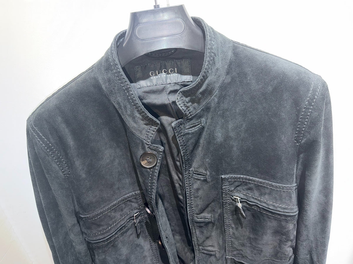 Gucci by Tom Ford Suede Button Down Leather Jacket