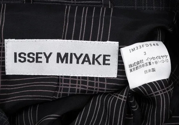 Issey Miyake Vintage Black Plaid Suit Jacket