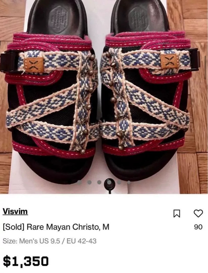 VISVIM 17SS CHRISTO FIL Limited Release Vintage Cloth Bell Slides